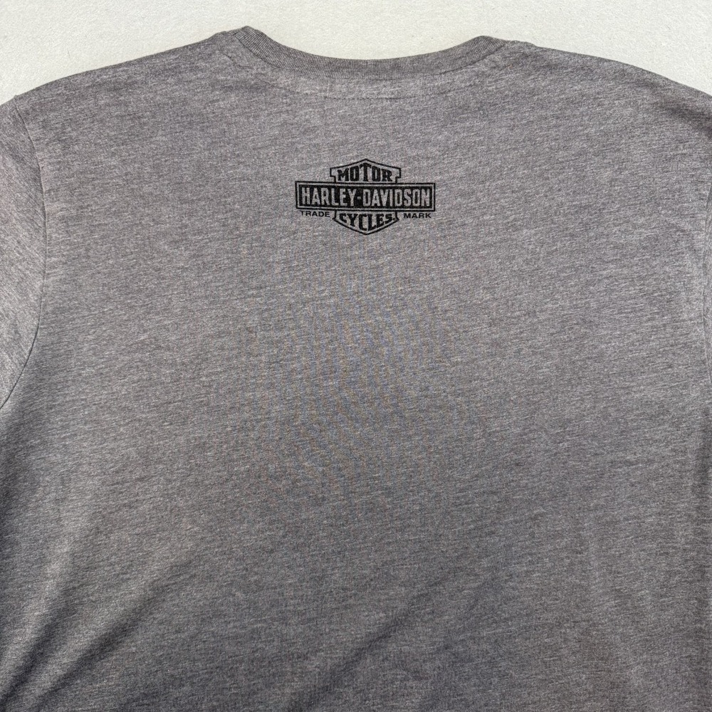 Harley-Davidson Shirt Mens Large Grey Skull Shield Logo 50/50 Tee 99032-17VM - Picture 3 of 10